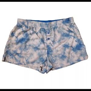 Victoria’s Secret PINK Foldover Sleep Boxer Shorts Tie Dye Logo XS